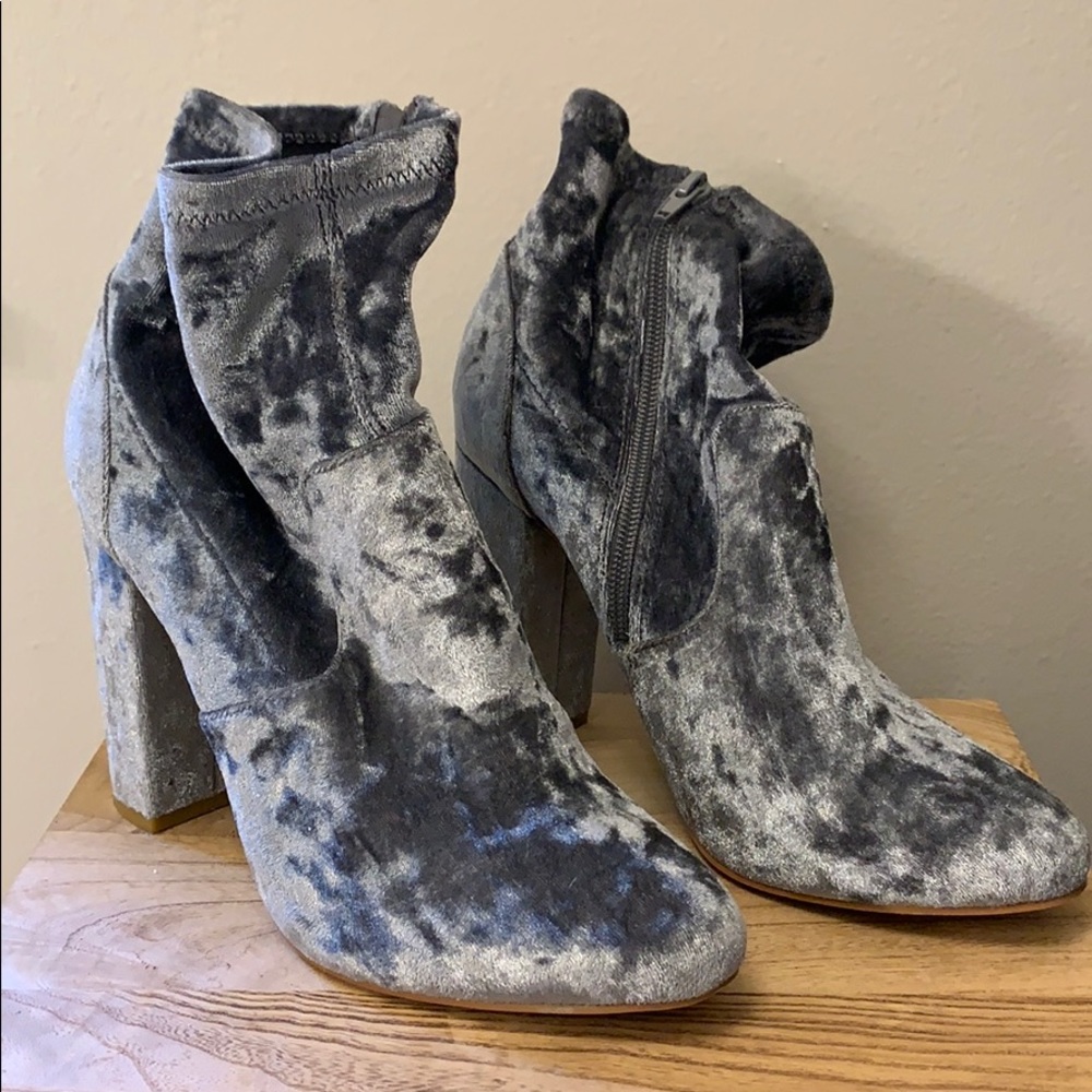 Rosanna grey velvet bootie